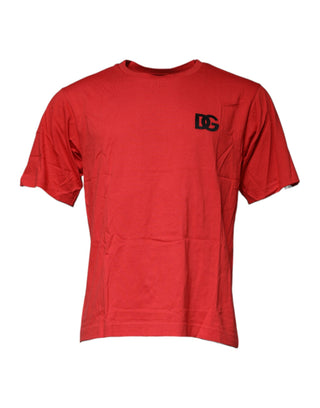 Camiseta roja de algodón DG con cuello redondo