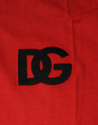 Camiseta roja de algodón DG con cuello redondo