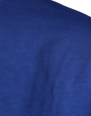Blaues T-Shirt aus Baumwolle mit grafischem Print und Rundhalsausschnitt