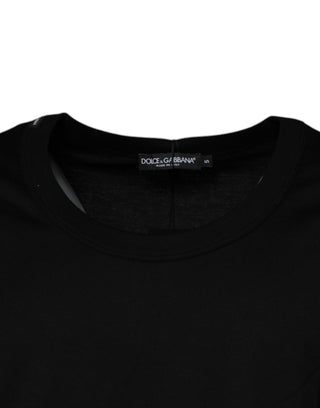 Camiseta negra sin mangas de algodón con cuello redondo