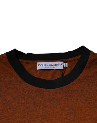 Camiseta marrón de algodón DG con cuello redondo