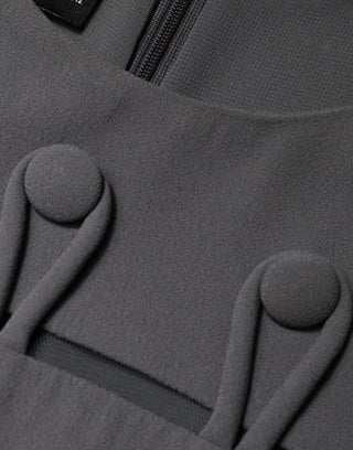 Graues ärmelloses A-Linien-Minikleid mit Rundhalsausschnitt