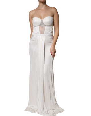 Weißes trägerloses Bustier-Meerjungfrauenkleid