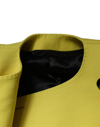 Zitronengelbe Wolljacke mit langen Ärmeln, bauchfrei