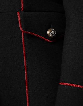 Schwarze einreihige Trenchcoat-Jacke