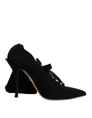 Schwarze Stiletto-Absatzstiefel Wadenhoch