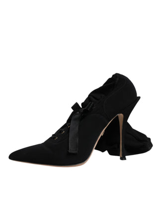Schwarze Stiletto-Absatzstiefel Wadenhoch