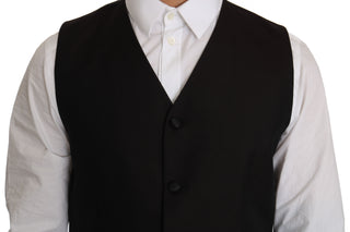 Chaleco de vestido de seda negra