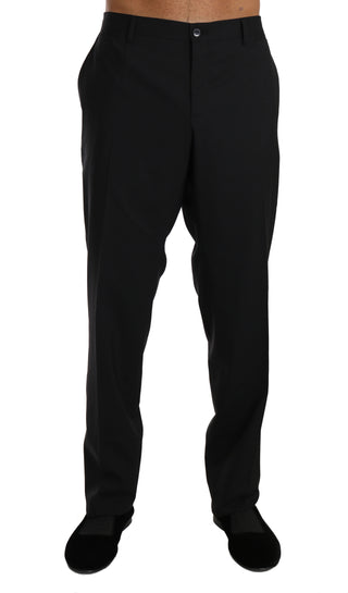 Formelle Hose aus schwarzer Stretch-Wolle