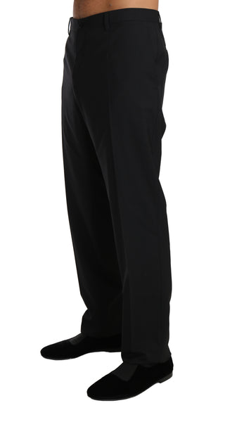 Formelle Hose aus schwarzer Stretch-Wolle
