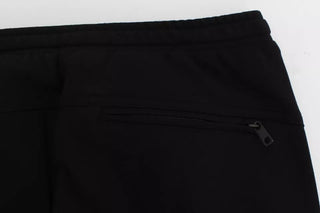 Pantalones casuales de lana gris y negro con rayas