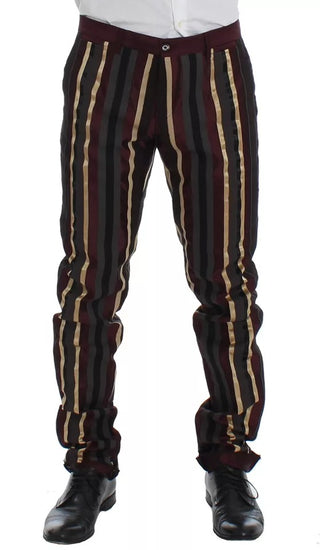 Traje de chaleco ajustado de 3 piezas con rayas multicolor para pasarela