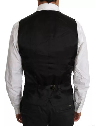 Chaleco negro de lana con logo