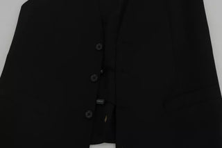 Chaleco negro de lana con logo