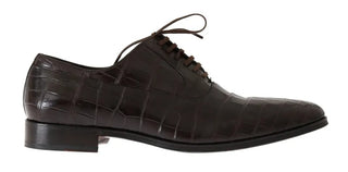 Braune, gemusterte Leder-Businessschuhe
