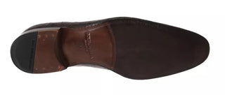 Braune, gemusterte Leder-Businessschuhe