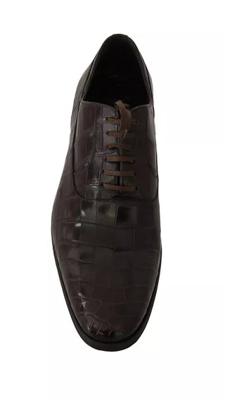Braune, gemusterte Leder-Businessschuhe