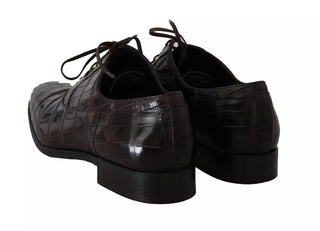 Braune, gemusterte Leder-Businessschuhe