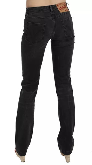 Pantalones vaqueros ajustados de algodón negro D&G