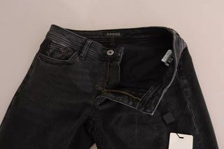 Pantalones vaqueros ajustados de algodón negro D&G