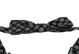 Dark Gray Silk Circles Men Necktie Bow Tie