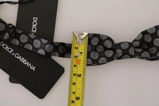 Dark Gray Silk Circles Men Necktie Bow Tie