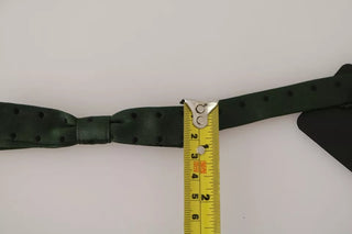 Corbata de hombre de seda verde con puntos