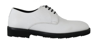 Zapatos formales de derby de cuero blanco