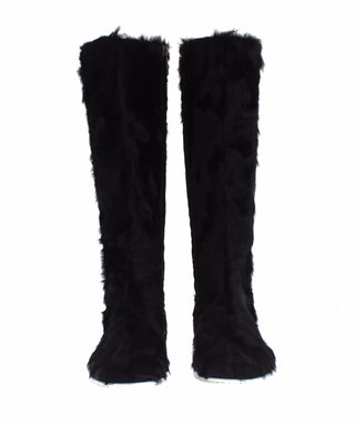 Botas de Cuero de Piel de Cordero Xiangao Negras