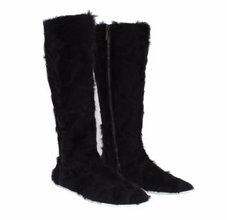 Botas de Cuero de Piel de Cordero Xiangao Negras