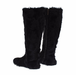 Botas de Cuero de Piel de Cordero Xiangao Negras