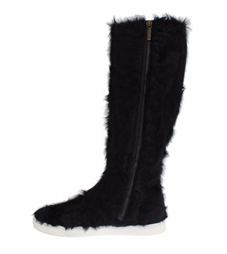 Botas de Cuero de Piel de Cordero Xiangao Negras