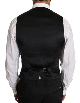 Chaleco de lana gris de doble botonadura