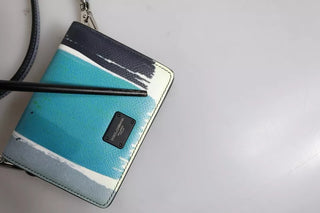 Cartera portatarjetas bifold de cuero multicolor con logo DG