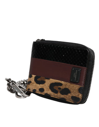 Mehrfarbige Leopard Leder DG Zweifachkartenhalter-Geldbörse