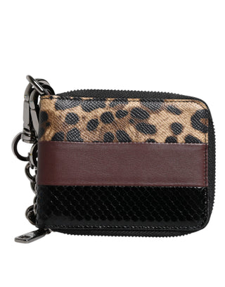 Mehrfarbige Leopard Leder DG Zweifachkartenhalter-Geldbörse