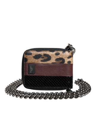 Mehrfarbige Leopard Leder DG Zweifachkartenhalter-Geldbörse