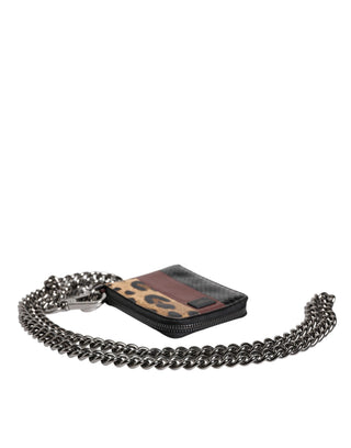 Mehrfarbige Leopard Leder DG Zweifachkartenhalter-Geldbörse