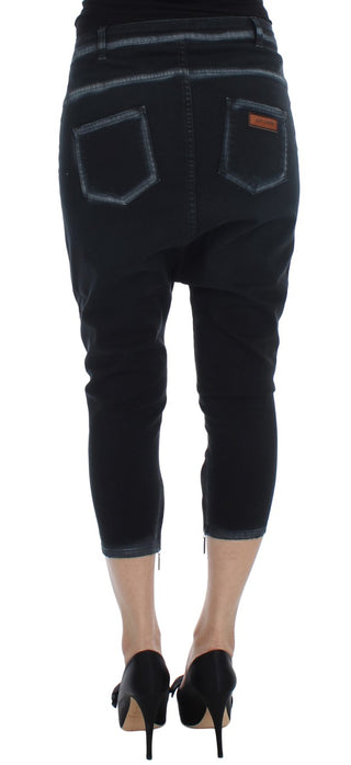 Jeans Relajados de Algodón Elástico Baggy Azules