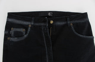 Jeans Relajados de Algodón Elástico Baggy Azules