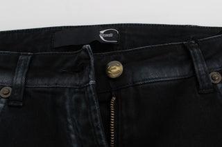 Jeans Relajados de Algodón Elástico Baggy Azules