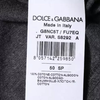 Dunkelgraues Rundhals-T-Shirt mit kurzen Ärmeln