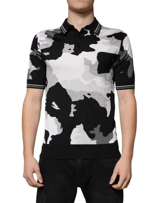 Mehrfarbiges Tarn-Poloshirt mit Kragen