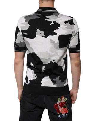 Mehrfarbiges Tarn-Poloshirt mit Kragen