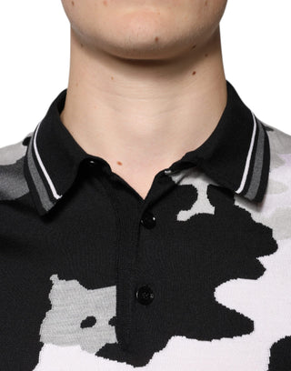 Mehrfarbiges Tarn-Poloshirt mit Kragen