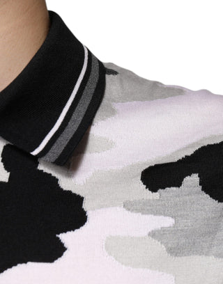 Mehrfarbiges Tarn-Poloshirt mit Kragen