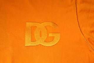Camiseta naranja de algodón con logo y cuello redondo