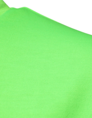 Grünes Polyester-T-Shirt mit Rundhalsausschnitt und Logo