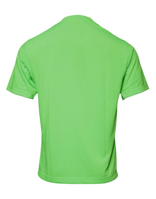 Grünes Polyester-T-Shirt mit Rundhalsausschnitt und Logo