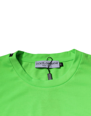 Grünes Polyester-T-Shirt mit Rundhalsausschnitt und Logo